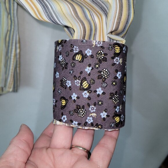 Thomas Dean Shirt Mens L Stripe Flip Cuff Long Sleeve Dress Office Business - Picture 4 of 12